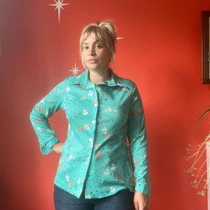 Vintage 70s Floral Button-down